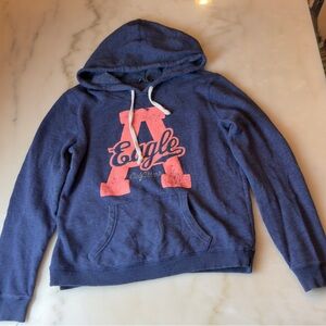 American Eagle Outfitters Navy Hoodie with Pink Graphic